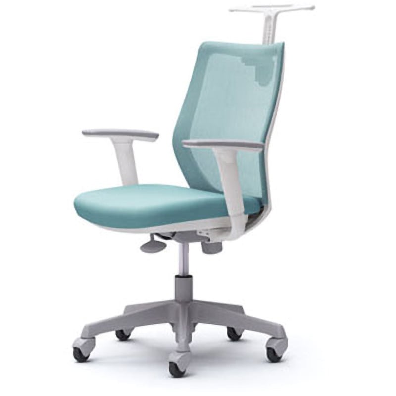 CG92XR FZK6 CG-M オフィスチェア(可動肘・背メッシュ・ハンガー有) オカムラ(岡村製作所) 材質樹脂脚 ホワイト セージ色   CG92XR FZK6 46,788円