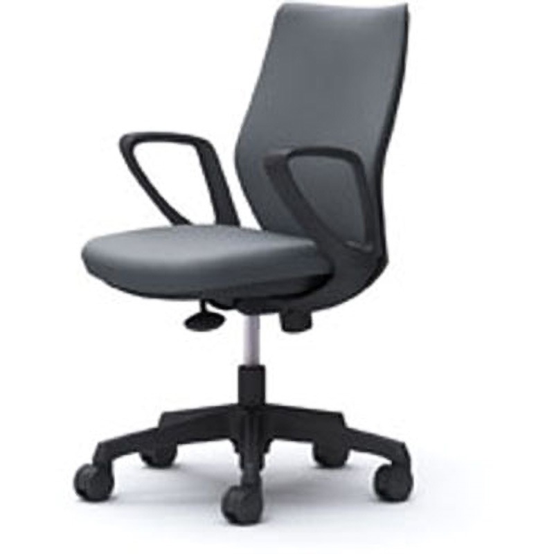 CG27ZR FM37 CG-M オフィスチェア(固定肘・背パッド・ハンガー無) オカムラ(岡村製作所) デザインアーム付 グレー色 ブラック   CG27ZR FM37