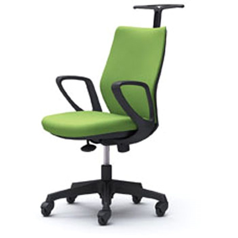 CG28JR FZH5 CG-M オフィスチェア(固定肘・背パッド・ハンガー有) オカムラ(岡村製作所) デザインアーム付 ライムグリーン色 ブラック   CG28JR FZH5