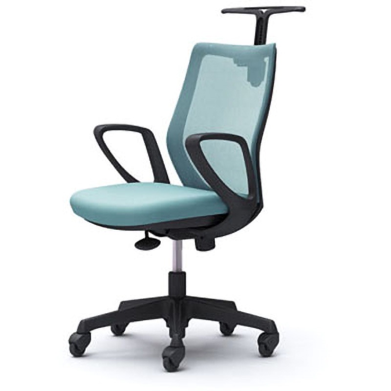 CG22JR FZK6 CG-M オフィスチェア(固定肘・背メッシュ・ハンガー有) オカムラ(岡村製作所) 材質樹脂脚 ブラック セージ色   CG22JR FZK6