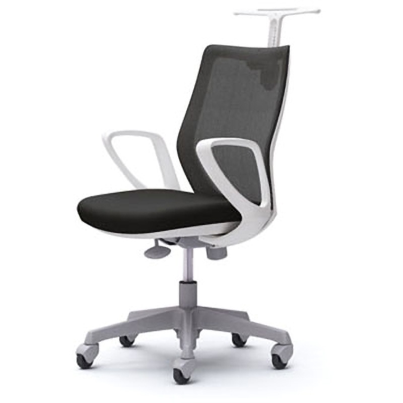 CG22XR FZK1 CG-M オフィスチェア(固定肘・背メッシュ・ハンガー有) オカムラ(岡村製作所) 材質樹脂脚 ホワイト ブラック色   CG22XR FZK1