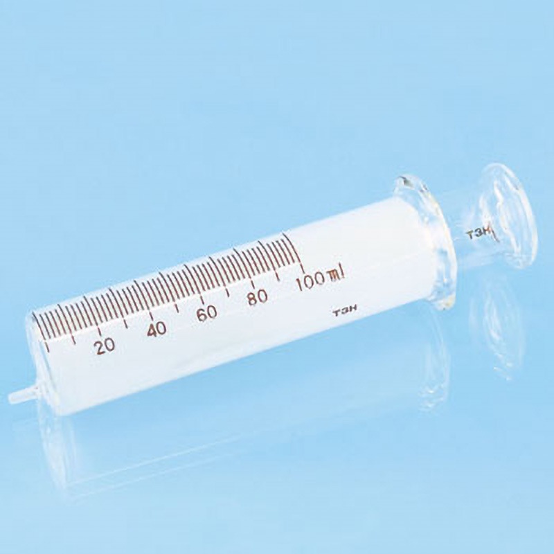 注射筒 ガラス製(実験用) ナリカ 容量100mL 1個 - 【通販モノタロウ】