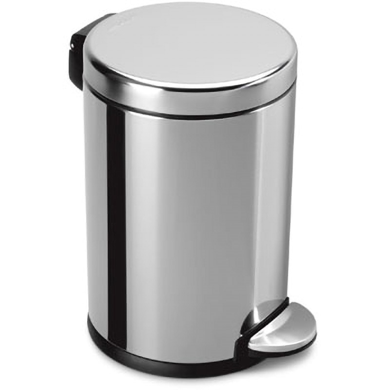 137 ラウンドステップカン simplehuman 容量4.5L ペダル式 丸型 シルバー色 5,698円
