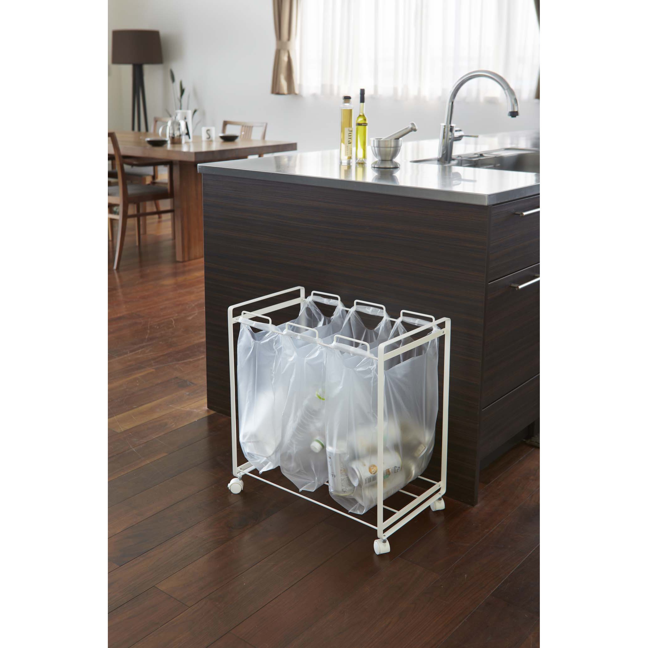 ホワイト 3段ごみ箱 分別ダストワゴン 3分別 タワー TOWER ホワイト ブラック 2272