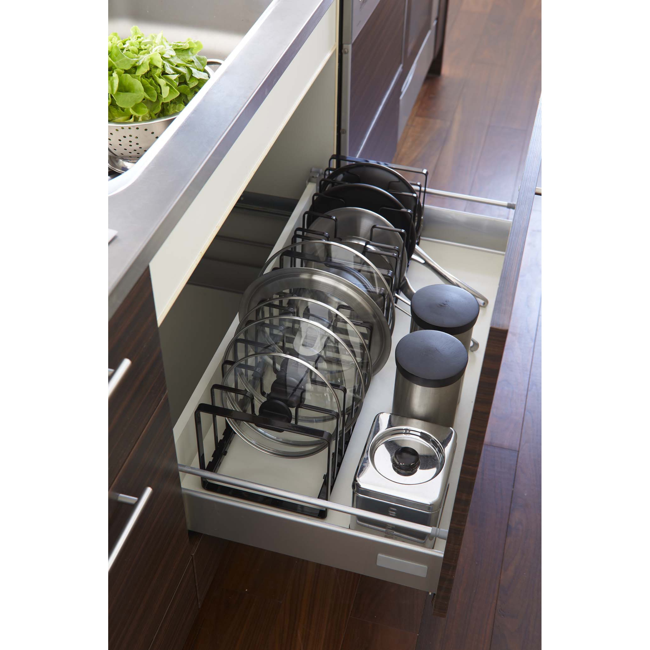 2281 シンク下 フライパン&鍋蓋スタンド タワー 山崎実業 ブラック色