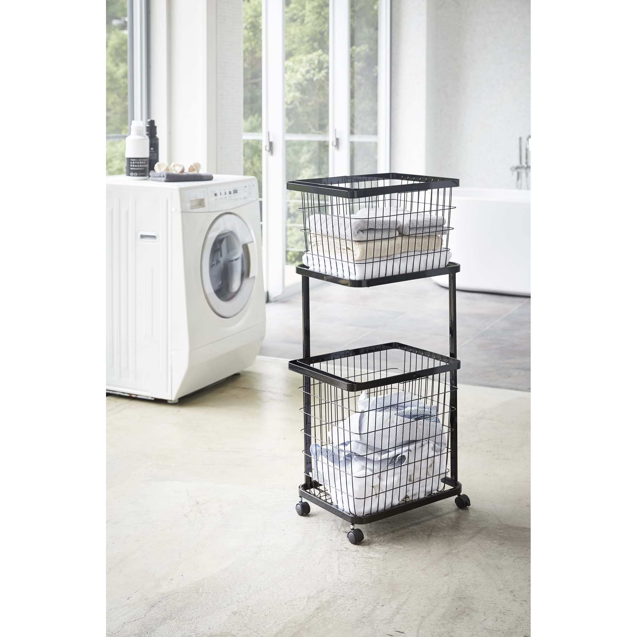 山崎実業 tower タワー ランドリーワゴン×ランドリーバスケット