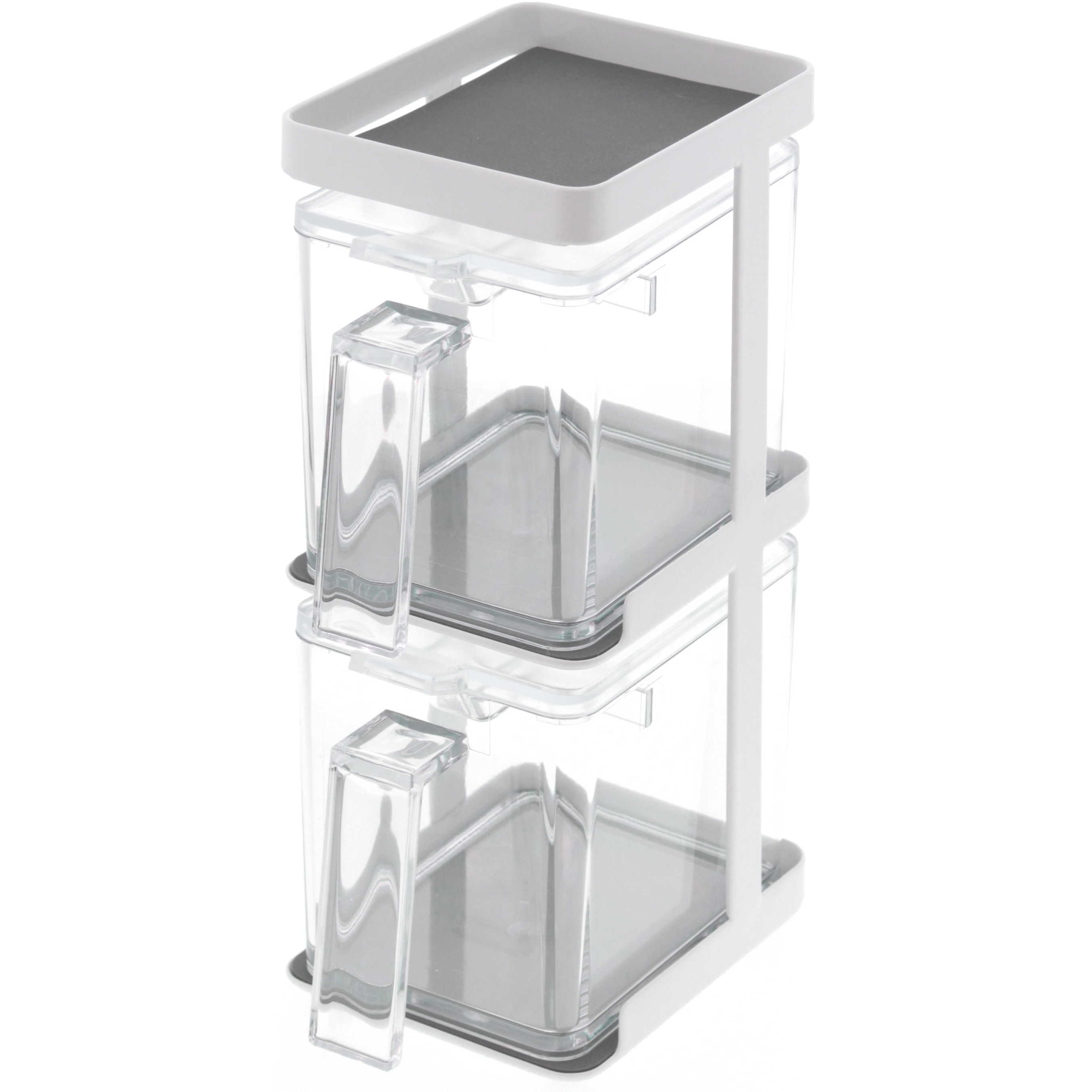 tower 調味料ラック 2段　収納【ホワイト】 3652 調味料ストッカー2個&ラック3段セット スリム タワー 山崎実業