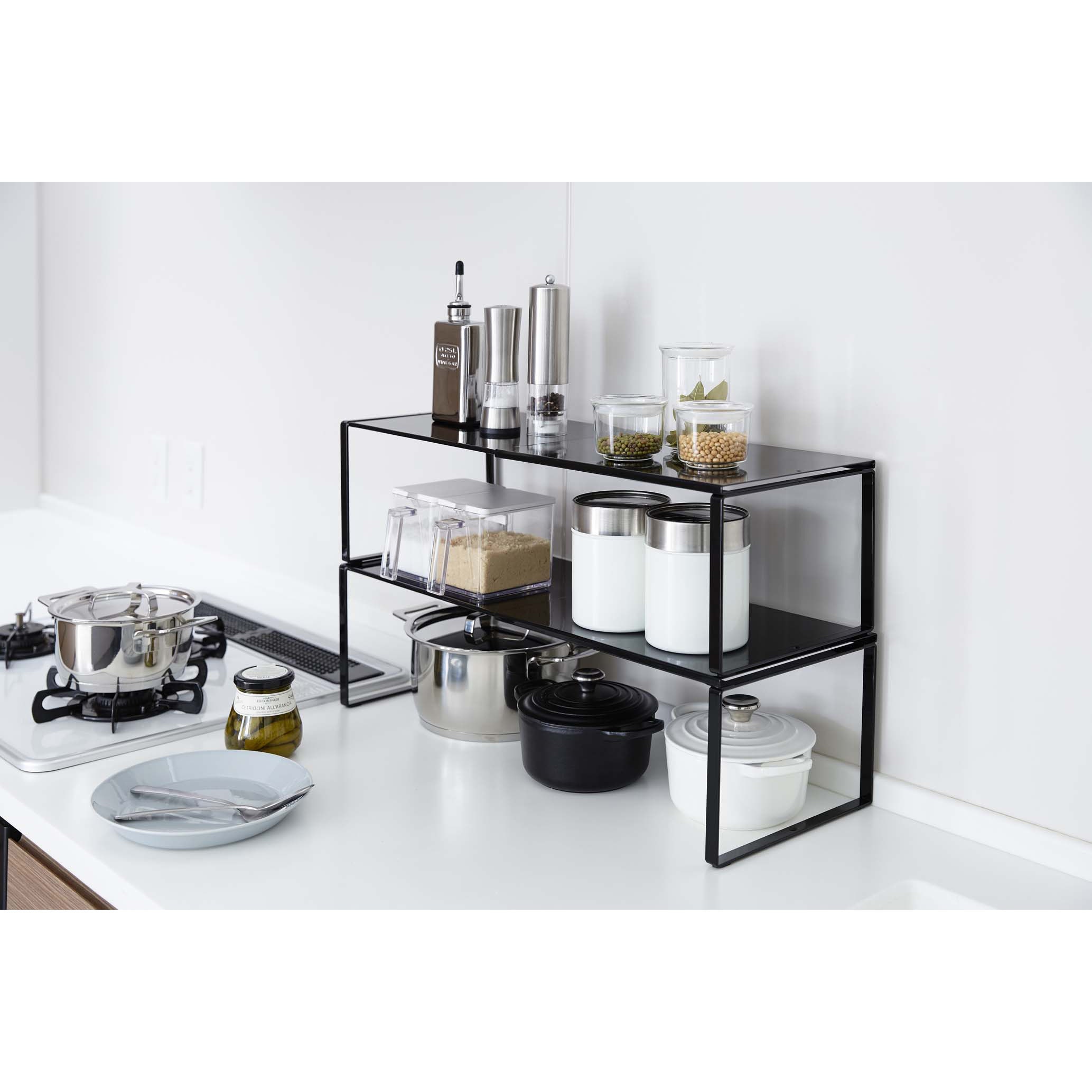 3866 伸縮収納棚 タワー 山崎実業 ブラック色 - 【通販モノタロウ】