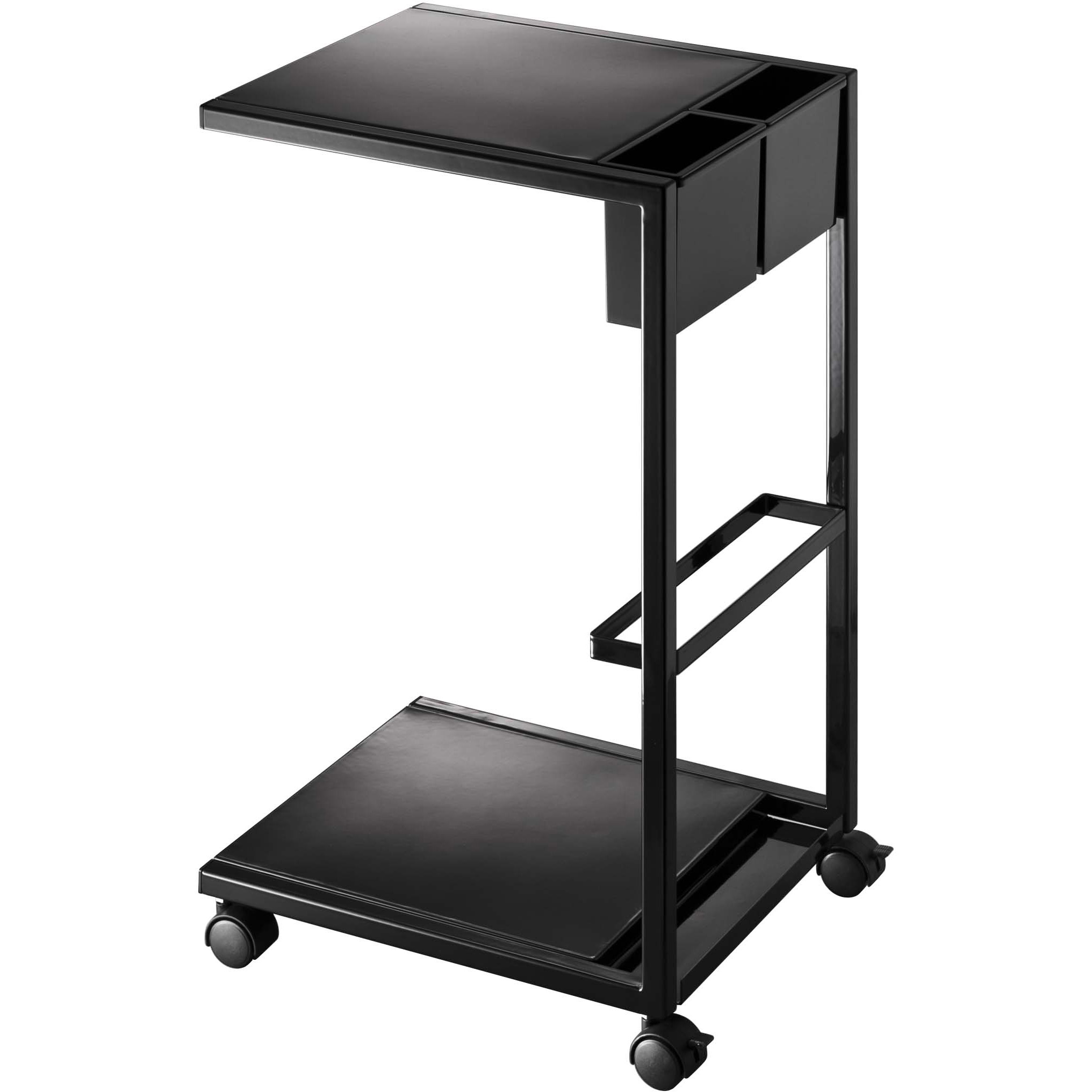7156 サイドテーブルワゴン タワー 山崎実業 キャスターあり ブラック