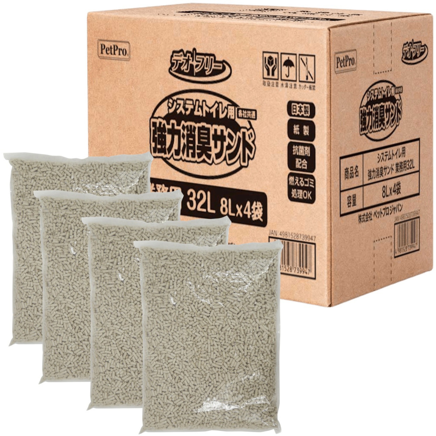 ペットプロシステムトイレ用強力消臭サンド業務用 1個(32L) ペットプロジャパン 【通販モノタロウ】