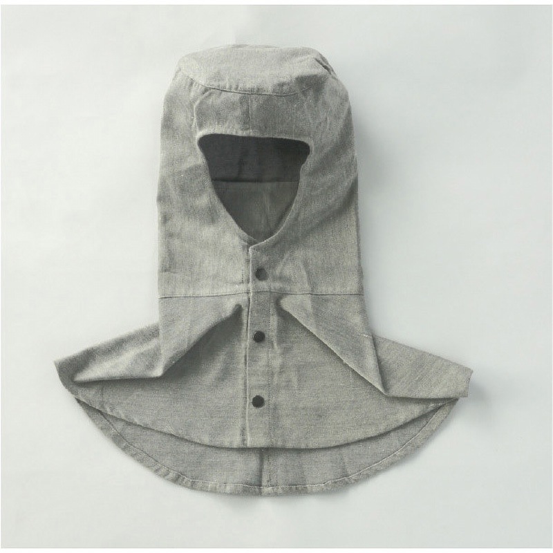 KT-601 カイネックス頭巾 ツバ無し 柏田製作所 杢グレー色 M総丈50cm  KT-601防護服・保護服・特殊服