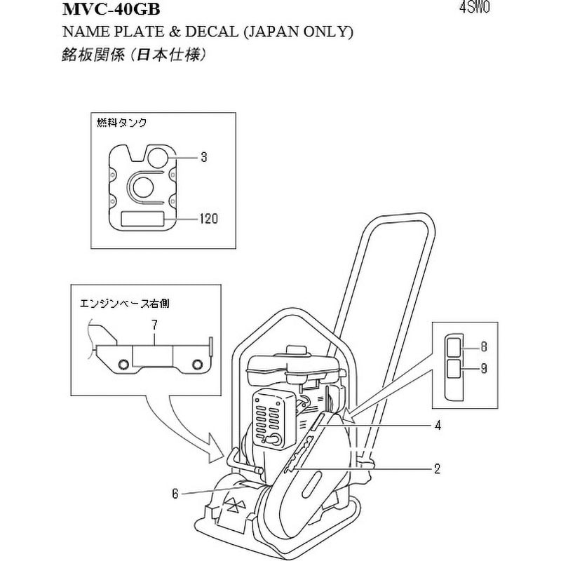 9201-04950 部品 MVC-40GB 三笠産業 銘板/取扱注意 9201-04950 - 【通販モノタロウ】