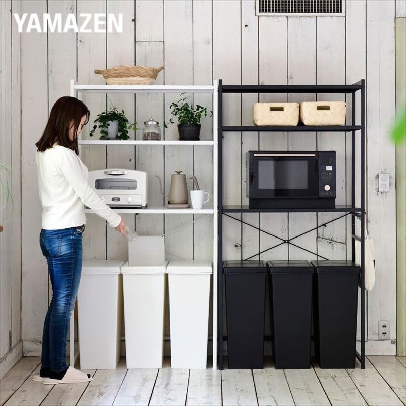 RPE-F853(BK) キッチンラック YAMAZEN(山善) ブラック色 幅850mm