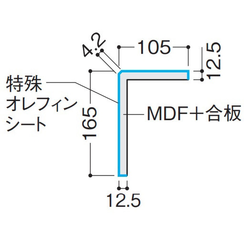 YNZ11-16PA 玄関造作材 L型框 特殊加工化粧シート DAIKEN(旧:大建工業