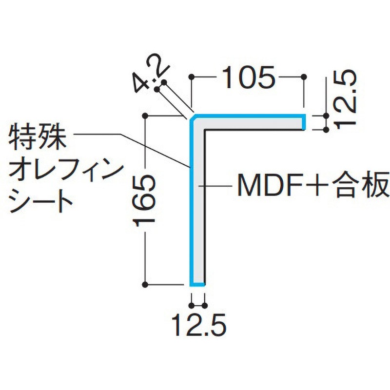 YNZ111-16ES ハピアフロア玄関造作材 L型框 特殊加工化粧シート DAIKEN
