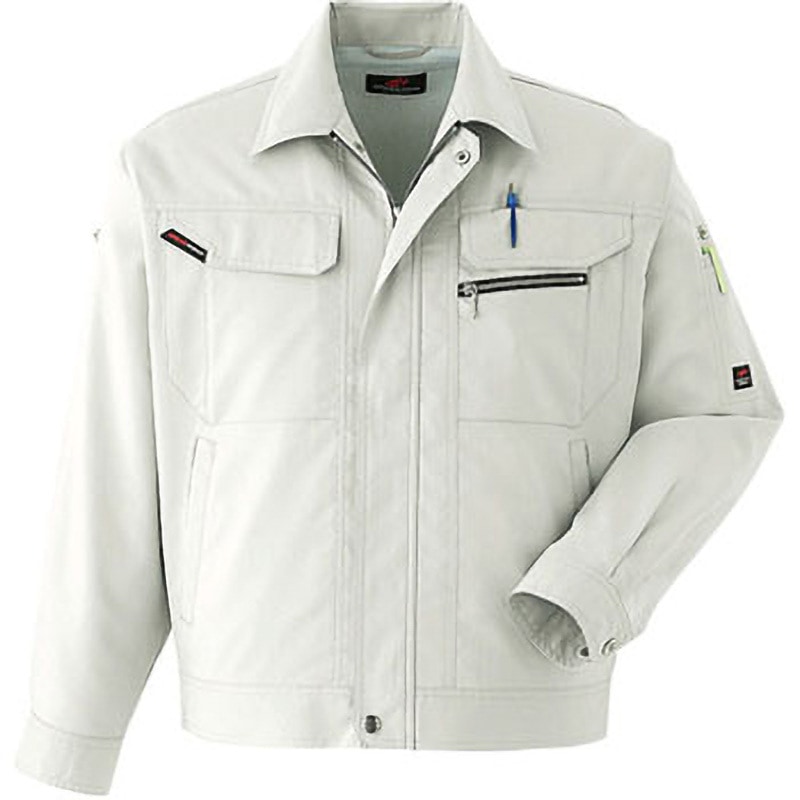 6802 長袖ブルゾン 6802 Asahicho(旭蝶繊維) 混率(%):ポリエステル80・綿20 ストーン色 4L着丈70cm