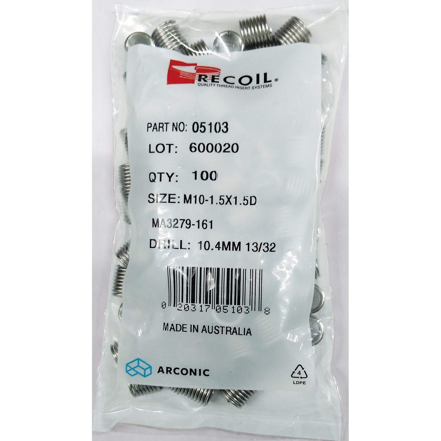 05052 インサートねじ リコイル リコイルジャパン 呼びM5 1袋(100個