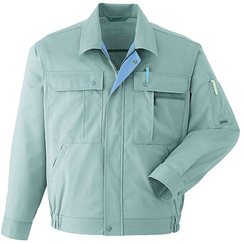 51 長袖ブルゾン 51 Asahicho(旭蝶繊維) オリーブ色 4L着丈73cm