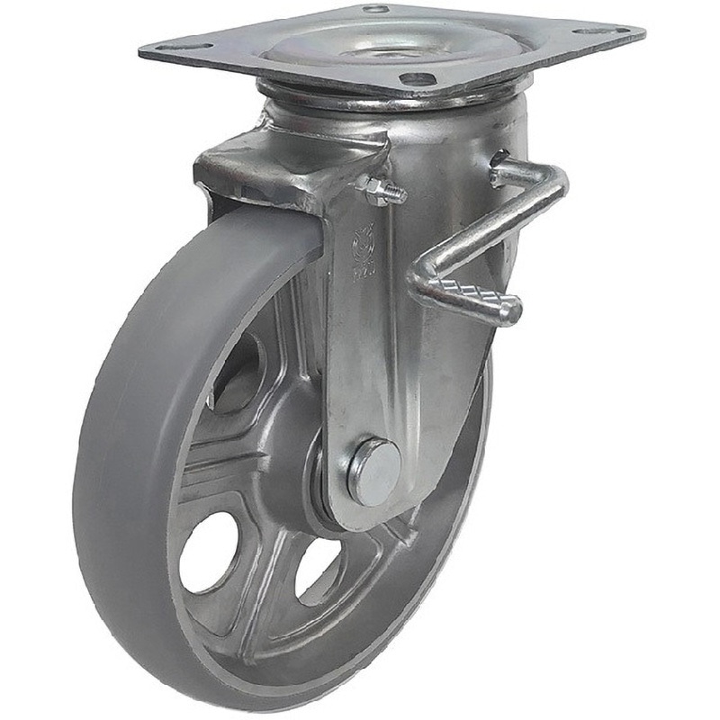 PMS-200AUULB(R) アルティメットウレタンキャスター 自在ダブルストッパー付 ユーエイキャスター 車輪径200mm車輪幅45mm