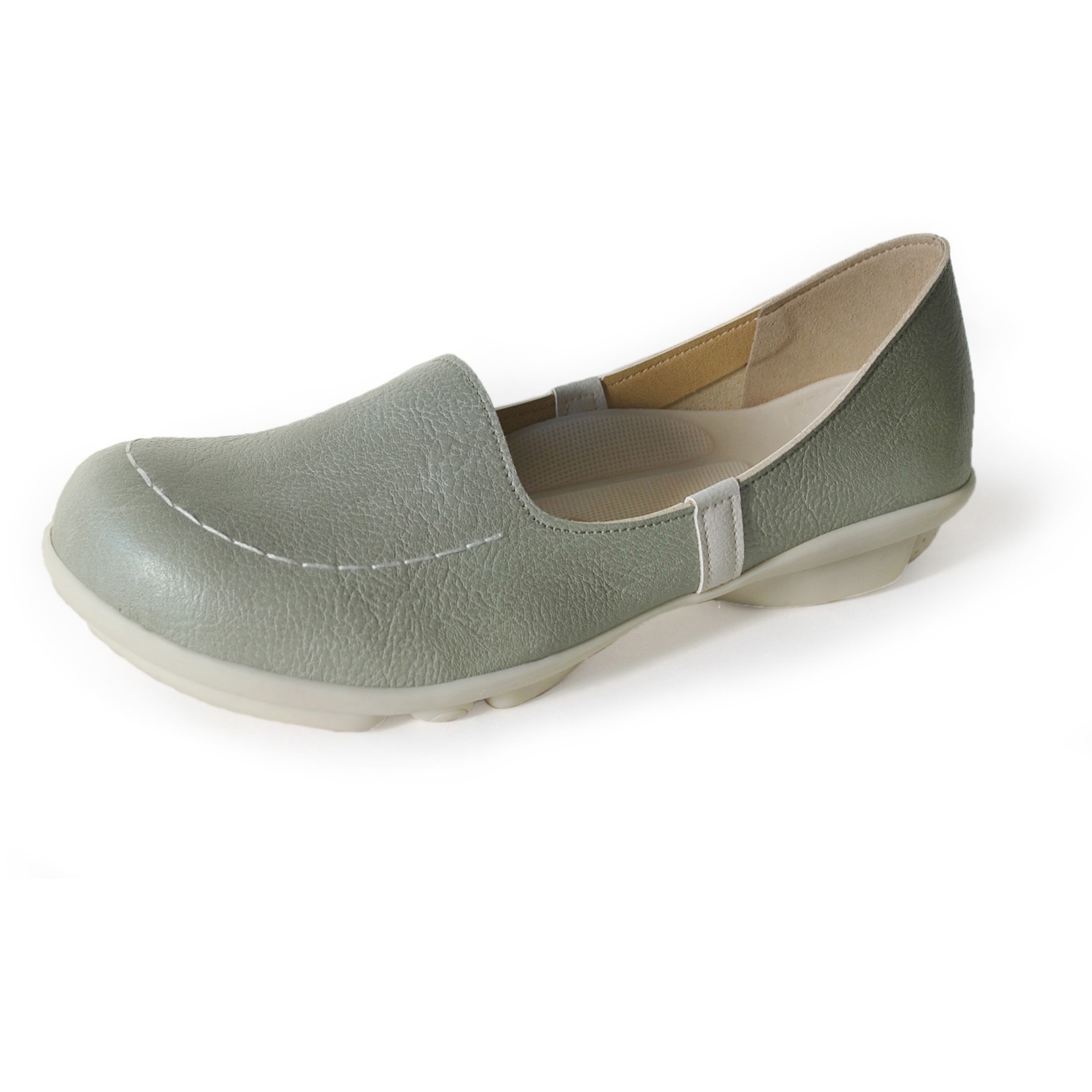 TB103-GBL-LL ツヴォル スリッポンパンプス リゲッタ 合成皮革 グレーブルー色 サイズ25～25.5cm