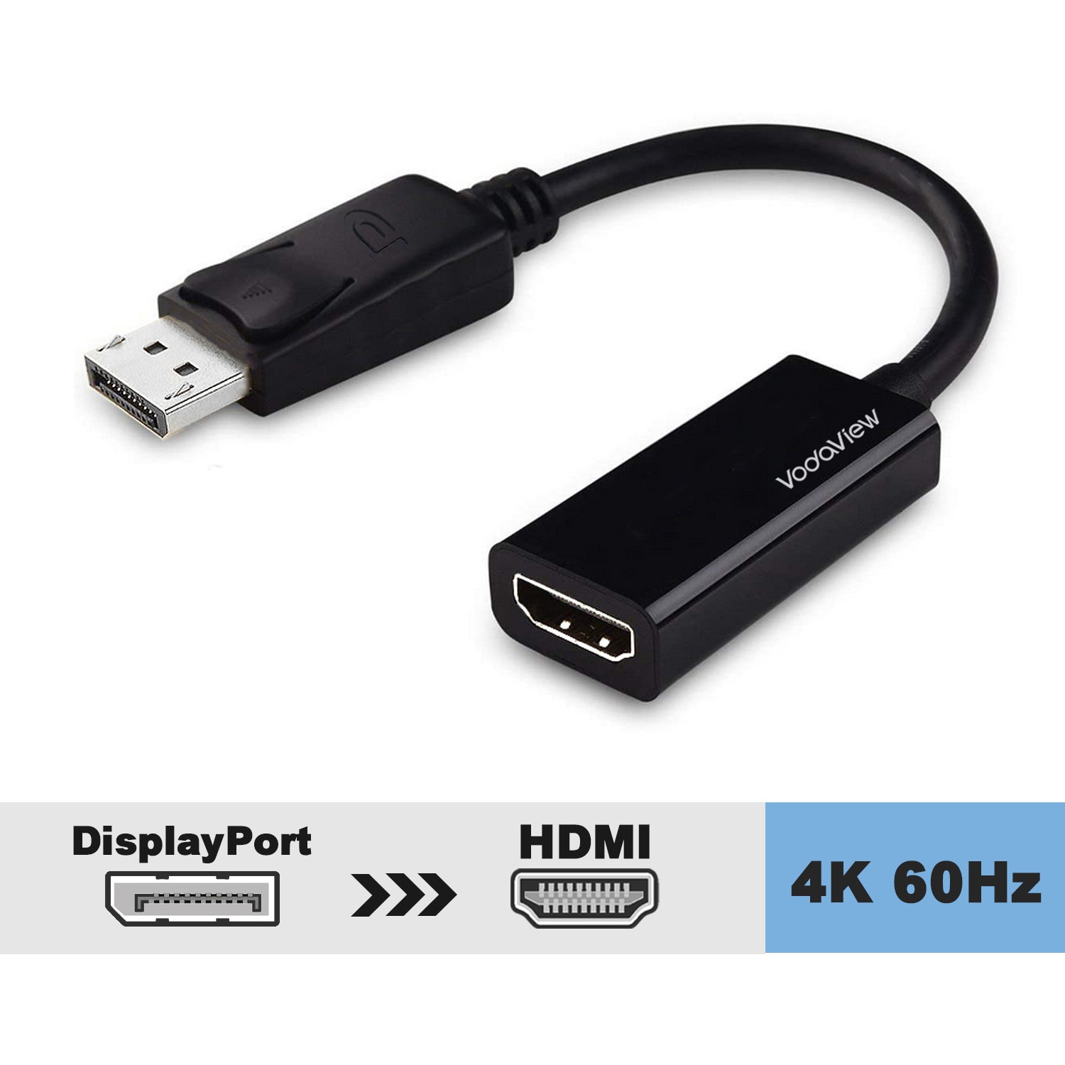 VV-DPHD-UH-DO DisplayPort to HDMI 変換アダプタ Vodaview ブラック色