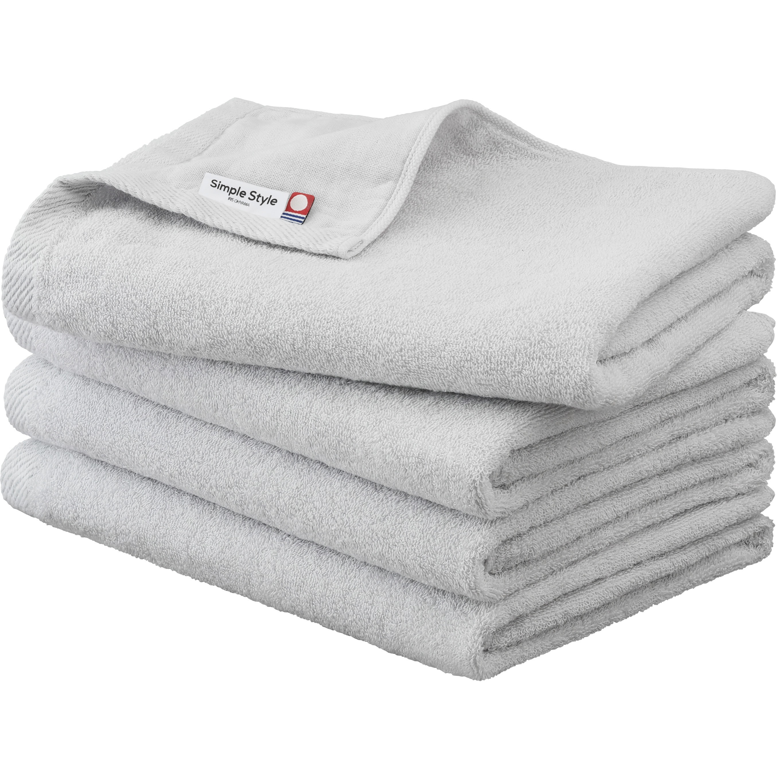 BT-G4 ガーゼ+パイルバスタオル4枚セット アイリスオーヤマ ライトグレー色   BT-G4