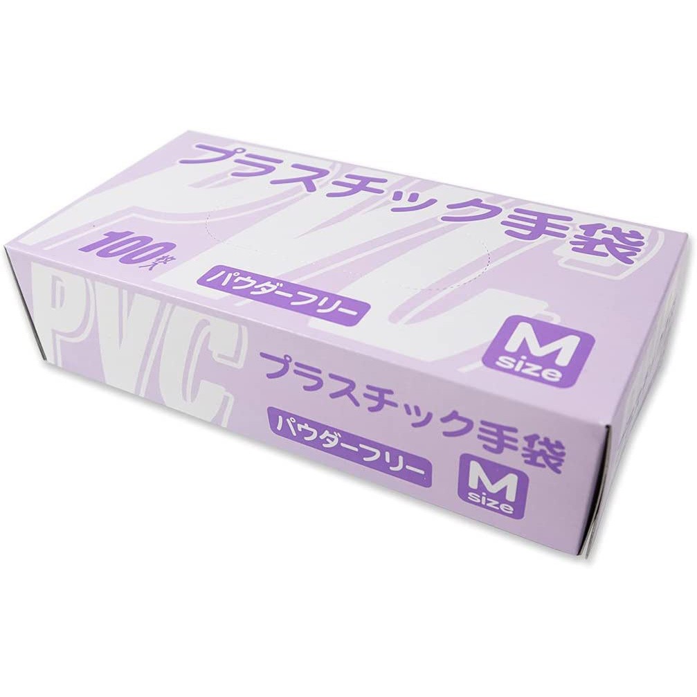 M100 プラスチックグローブ 使い捨て手袋 パウダーフリー 100枚入り