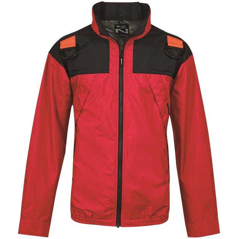 NSP 空調服 NA-1122/レッド/L+SK23011K90 Nクールウェア 上部ファン(長袖)+