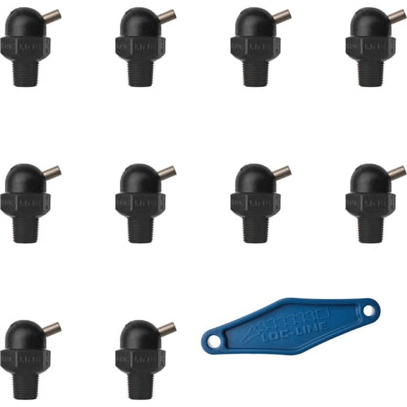 79011-BLK 1/8”CT HPTノズル ねじ付 Loc-Line(ロックライン) 黒色 ねじ寸法1/8" NPT/BSPT 1パック(10個)