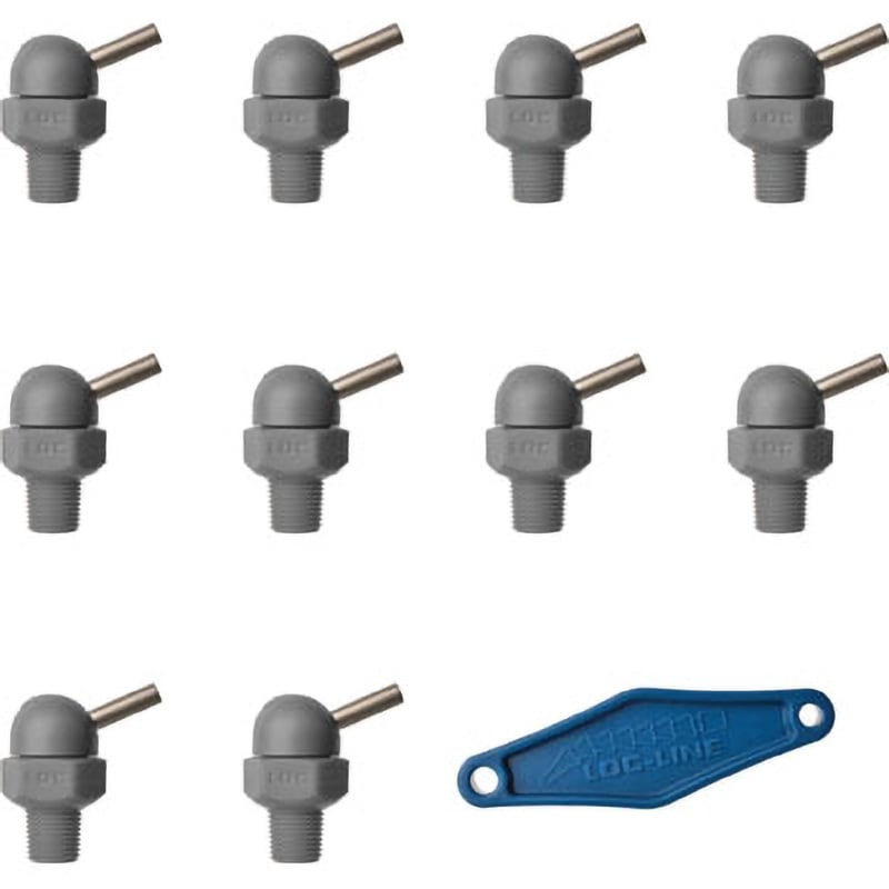 79012-G 1/8”CT HPTノズル ねじ付 Loc-Line(ロックライン) グレー色 ねじ寸法1/8" NPT/BSPT 1パック(10個)