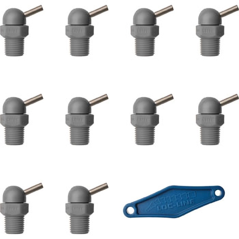 79024-G 1/8”CT HPTノズル ねじ付 Loc-Line(ロックライン) グレー色 ねじ寸法1/8" NPT/BSPT 1パック(10個)
