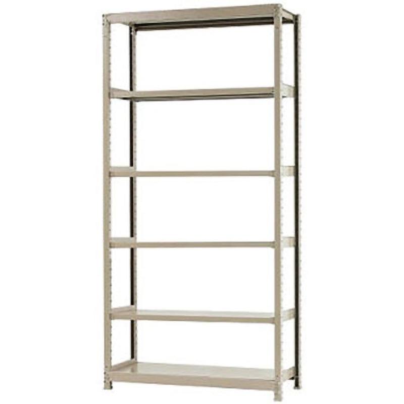 W120×D45×H240-6 軽中量棚150kg 単体 キタジマ アイボリー色 スチール 高さ2400mm奥行450mm