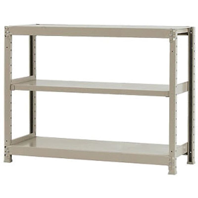 W120×D60×H90-3 軽中量棚150kg 単体 キタジマ アイボリー色 スチール 高さ900mm奥行600mm