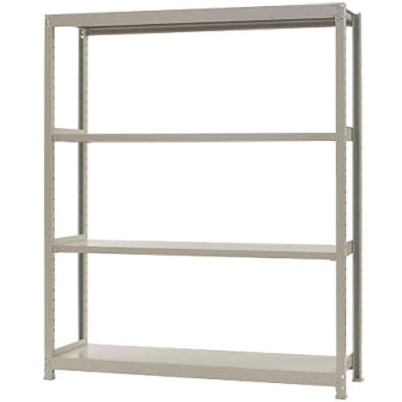 W150×D30×H180-4 軽中量棚150kg 単体 キタジマ アイボリー色 スチール 高さ1800mm奥行300mm