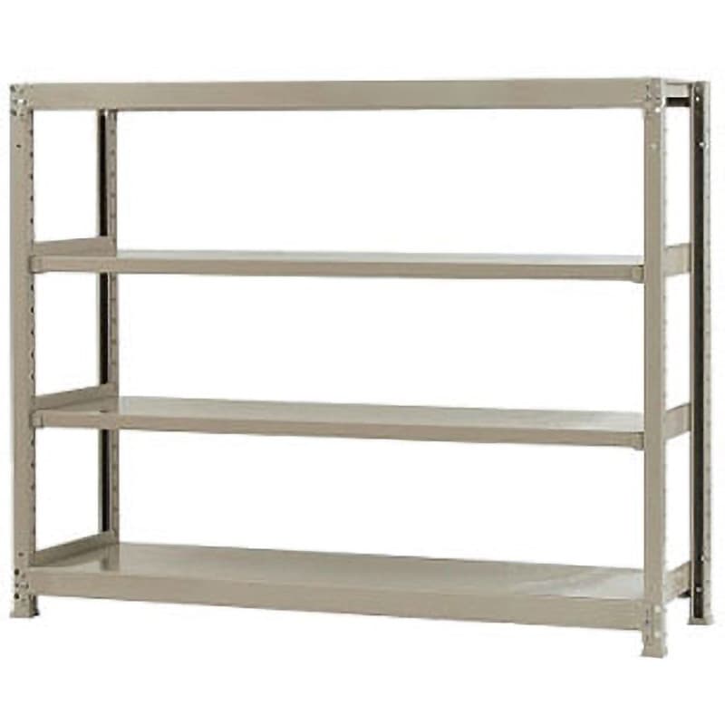 W150×D45×H120-4 軽中量棚150kg 単体 キタジマ アイボリー色 スチール 高さ1200mm奥行450mm