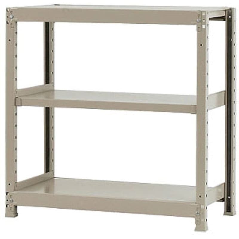 W90×D30×H90-3 軽中量棚150kg 単体 キタジマ アイボリー色