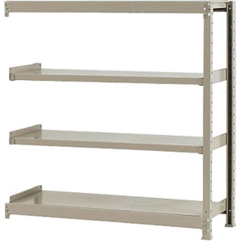 W120×D30×H120-4 軽中量棚150kg 連結 キタジマ アイボリー色 4段 高さ1200mm