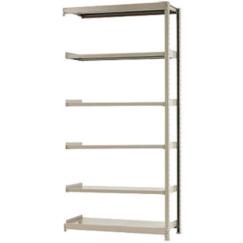 W120×D60×H240-6 軽中量棚150kg 連結 キタジマ アイボリー色 6段 高さ2400mm