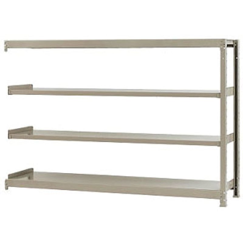 W180×D45×H120-4 軽中量棚150kg 連結 キタジマ アイボリー色 4段 高さ1200mm