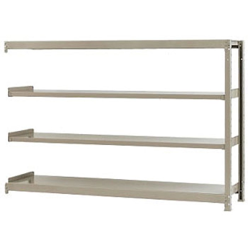 W180×D60×H120-4 軽中量棚150kg 連結 キタジマ アイボリー色 4段 高さ1200mm