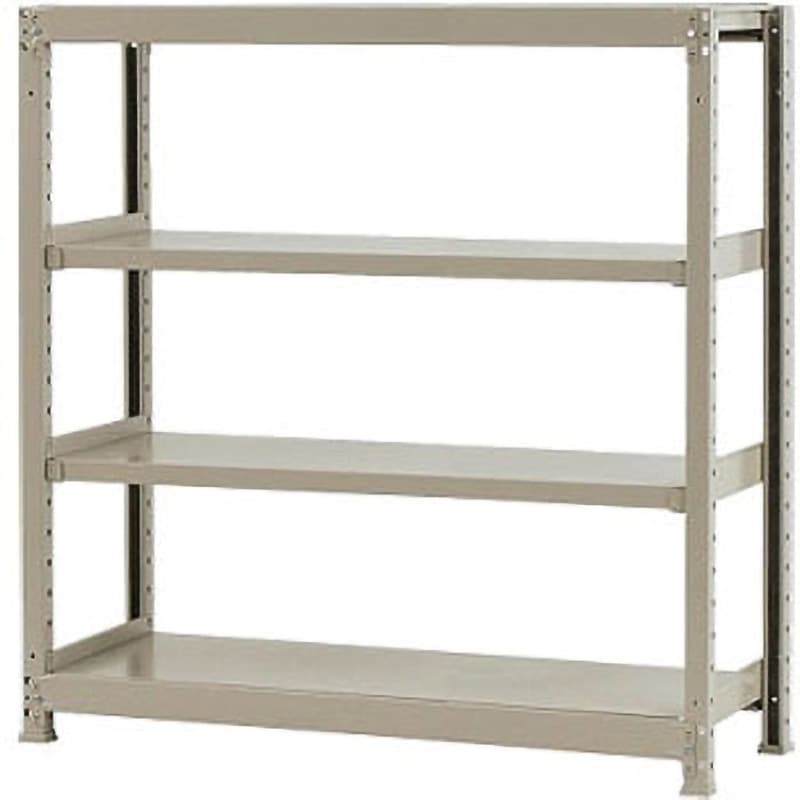 W120×D30×H120-4 軽中量棚200kg 単体 キタジマ アイボリー色 スチール 4段 高さ1200mm奥行300mm 16,265円