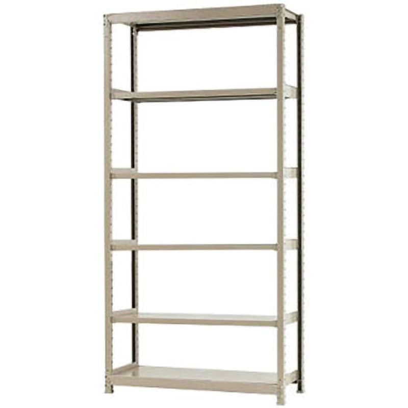 W120×D60×H240-6 軽中量棚200kg 単体 キタジマ アイボリー色 スチール 6段 高さ2400mm奥行600mm
