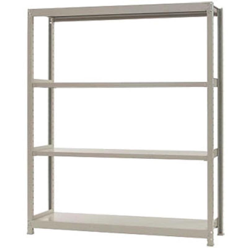 W150×D30×H180-4 軽中量棚200kg 単体 キタジマ アイボリー色 スチール 4段 高さ1800mm奥行300mm