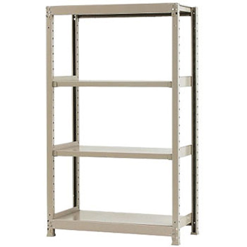 W90×D45×H150-4 軽中量棚200kg 単体 キタジマ アイボリー色 スチール 4段 高さ1500mm奥行450mm