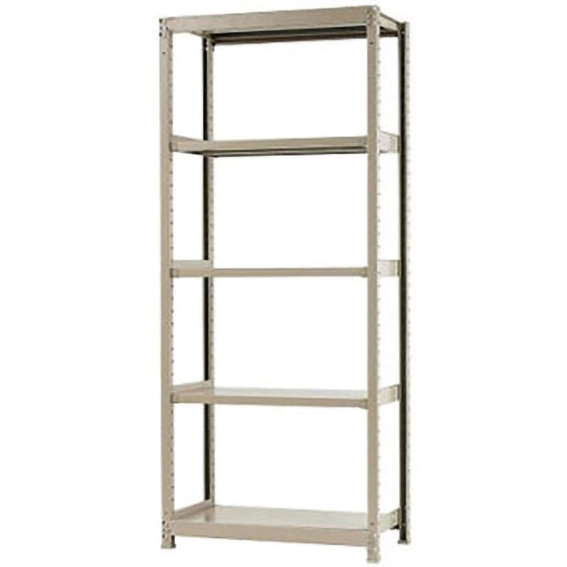 W90×D45×H210-5 軽中量棚200kg 単体 キタジマ アイボリー色 スチール 5段 高さ2100mm奥行450mm 23,985円