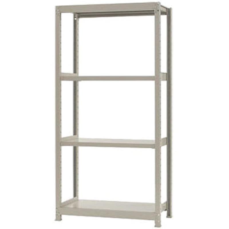 W90×D60×H180-4 軽中量棚200kg 単体 キタジマ アイボリー色 スチール 4段 高さ1800mm奥行600mm