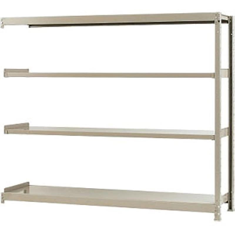 W180×D30×H150-4 軽中量棚200kg 連結 キタジマ アイボリー色 4段 高さ1500mm