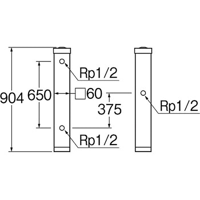 T803BW-60X900-D 木目調水栓柱 SANEI(旧:三栄水栓製作所) 全長900mm