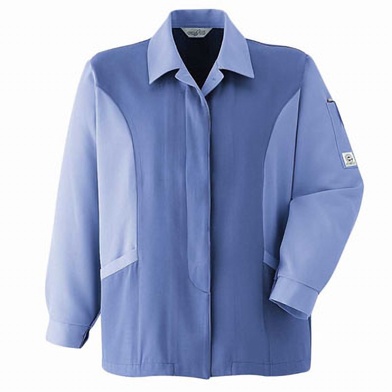 E8700 レディススモック(ヒヨクボタン式) E8700 Asahicho(旭蝶繊維) サイズS着丈60cm