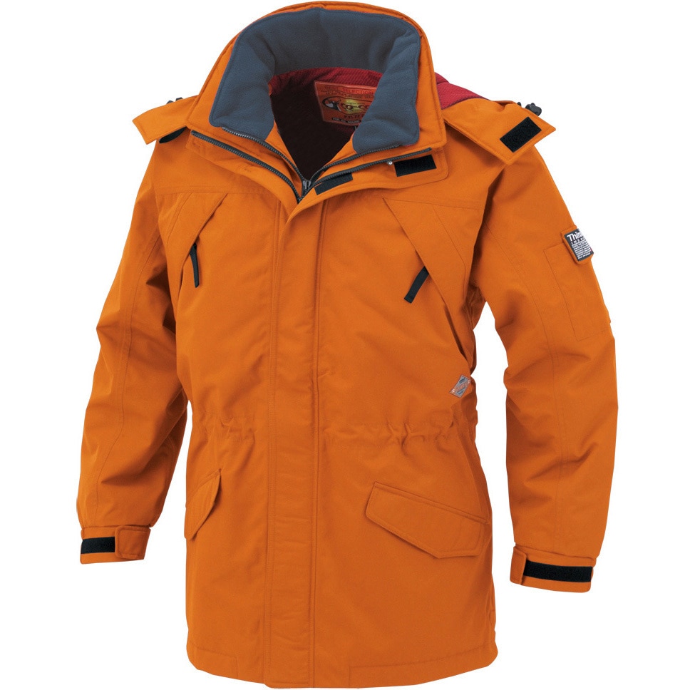 8866 透湿防水防寒コート コーコス信岡 オレンジ色 L着丈83cm